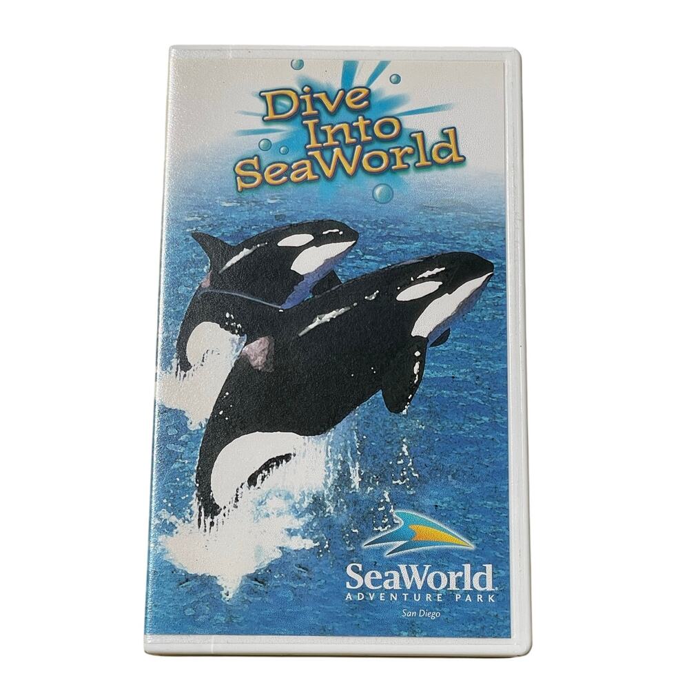 Vtg Sea World Promotional video clamshell Dive into sea world tape 90s
